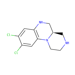 Clc1cc2c(cc1Cl)N1CCNC[C@@H]1CN2 ZINC000029570333