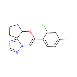 Clc1ccc(/C(=C/n2cncn2)OC2CCCC2)c(Cl)c1 ZINC000026274809