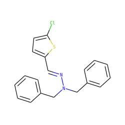 Clc1ccc(/C=N/N(Cc2ccccc2)Cc2ccccc2)s1 ZINC000026266787