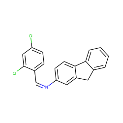 Clc1ccc(/C=N\c2ccc3c(c2)Cc2ccccc2-3)c(Cl)c1 ZINC000100133432