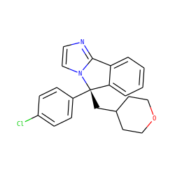 Clc1ccc([C@@]2(CC3CCOCC3)c3ccccc3-c3nccn32)cc1 ZINC000072109326