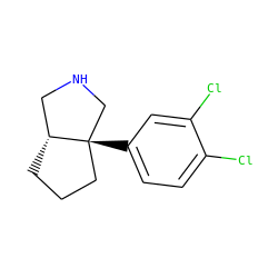 Clc1ccc([C@@]23CCC[C@@H]2CNC3)cc1Cl ZINC000072112311