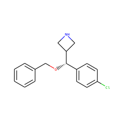 Clc1ccc([C@H](OCc2ccccc2)C2CNC2)cc1 ZINC000095552636