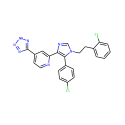 Clc1ccc(-c2c(-c3cc(-c4nn[nH]n4)ccn3)ncn2CCc2ccccc2Cl)cc1 ZINC000225944751