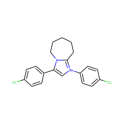 Clc1ccc(-c2c[n+](-c3ccc(Cl)cc3)c3n2CCCCC3)cc1 ZINC000015952674
