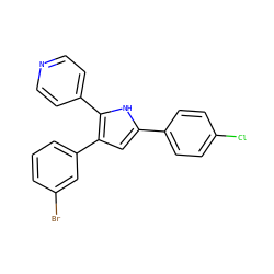 Clc1ccc(-c2cc(-c3cccc(Br)c3)c(-c3ccncc3)[nH]2)cc1 ZINC000027714167