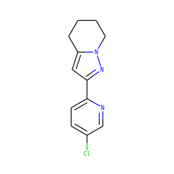Clc1ccc(-c2cc3n(n2)CCCC3)nc1 ZINC000096911186