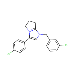 Clc1ccc(-c2cn(Cc3cccc(Cl)c3)c3[n+]2CCC3)cc1 ZINC000017015130