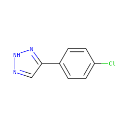 Clc1ccc(-c2cn[nH]n2)cc1 ZINC000013671880
