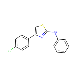 Clc1ccc(-c2csc(Nc3ccccc3)n2)cc1 ZINC000017178128