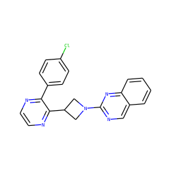 Clc1ccc(-c2nccnc2C2CN(c3ncc4ccccc4n3)C2)cc1 ZINC000139827405