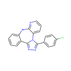 Clc1ccc(-c2nnc3n2-c2cccnc2Nc2ccccc2-3)cc1 ZINC000096173940