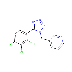 Clc1ccc(-c2nnnn2Cc2cccnc2)c(Cl)c1Cl ZINC000040565712