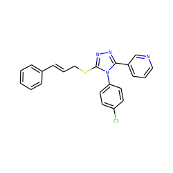 Clc1ccc(-n2c(SC/C=C/c3ccccc3)nnc2-c2cccnc2)cc1 ZINC000002446507