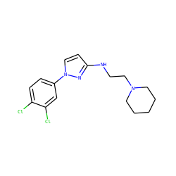 Clc1ccc(-n2ccc(NCCN3CCCCC3)n2)cc1Cl ZINC000095556995