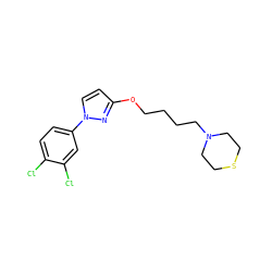Clc1ccc(-n2ccc(OCCCCN3CCSCC3)n2)cc1Cl ZINC000095555647