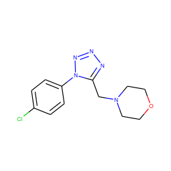 Clc1ccc(-n2nnnc2CN2CCOCC2)cc1 ZINC000026098831