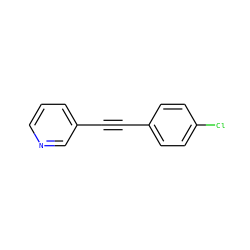 Clc1ccc(C#Cc2cccnc2)cc1 ZINC000006829164