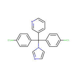 Clc1ccc(C(c2ccc(Cl)cc2)(c2cccnc2)n2ccnc2)cc1 ZINC000027432402