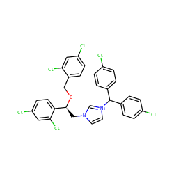 Clc1ccc(C(c2ccc(Cl)cc2)[n+]2ccn(C[C@H](OCc3ccc(Cl)cc3Cl)c3ccc(Cl)cc3Cl)c2)cc1 ZINC000004262457