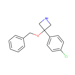 Clc1ccc(C2(OCc3ccccc3)CNC2)cc1 ZINC000096924139