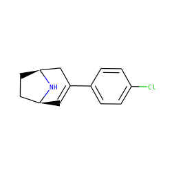 Clc1ccc(C2=C[C@H]3CC[C@@H](C2)N3)cc1 ZINC000033994314