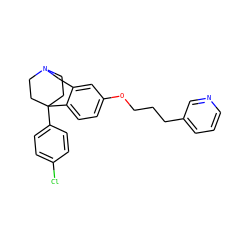 Clc1ccc(C23CCN(CC2)Cc2cc(OCCCc4cccnc4)ccc23)cc1 ZINC000114348662
