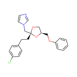 Clc1ccc(CC[C@@]2(Cn3ccnc3)OC[C@@H](COc3ccccc3)O2)cc1 ZINC000040914381