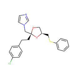Clc1ccc(CC[C@@]2(Cn3ccnc3)OC[C@@H](CSc3ccccc3)O2)cc1 ZINC000039396935
