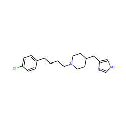 Clc1ccc(CCCCN2CCC(Cc3c[nH]cn3)CC2)cc1 ZINC000028563834