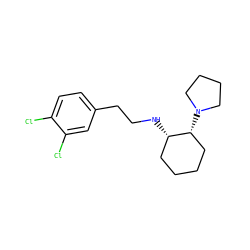 Clc1ccc(CCN[C@H]2CCCC[C@H]2N2CCCC2)cc1Cl ZINC000038349231