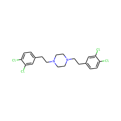 Clc1ccc(CCN2CCN(CCc3ccc(Cl)c(Cl)c3)CC2)cc1Cl ZINC000022940704