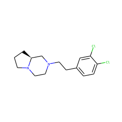 Clc1ccc(CCN2CCN3CCC[C@H]3C2)cc1Cl ZINC000022940714