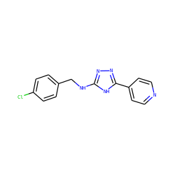 Clc1ccc(CNc2nnc(-c3ccncc3)[nH]2)cc1 ZINC001772590781