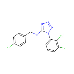 Clc1ccc(CNc2nnnn2-c2cccc(Cl)c2Cl)cc1 ZINC000071341153