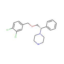 Clc1ccc(COC[C@H](c2ccccc2)N2CCNCC2)cc1Cl ZINC000022926741