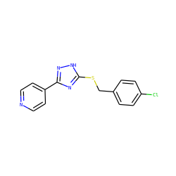 Clc1ccc(CSc2nc(-c3ccncc3)n[nH]2)cc1 ZINC000005996938