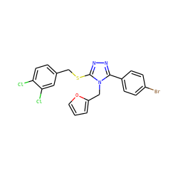 Clc1ccc(CSc2nnc(-c3ccc(Br)cc3)n2Cc2ccco2)cc1Cl ZINC000066156976