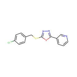 Clc1ccc(CSc2nnc(-c3cccnc3)o2)cc1 ZINC000000411432