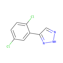 Clc1ccc(Cl)c(-c2cn[nH]n2)c1 ZINC000095560470