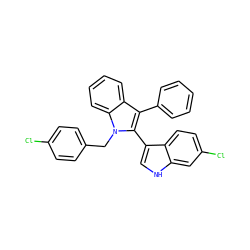 Clc1ccc(Cn2c(-c3c[nH]c4cc(Cl)ccc34)c(-c3ccccc3)c3ccccc32)cc1 ZINC000653753139