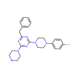 Clc1ccc(N2CCN(c3nc(Cc4ccccc4)nc(N4CCNCC4)n3)CC2)cc1 ZINC000028008211