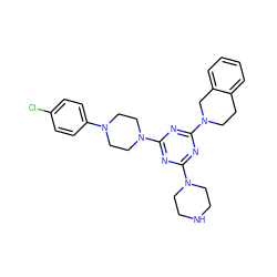 Clc1ccc(N2CCN(c3nc(N4CCNCC4)nc(N4CCc5ccccc5C4)n3)CC2)cc1 ZINC000028012811