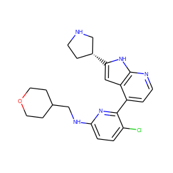 Clc1ccc(NCC2CCOCC2)nc1-c1ccnc2[nH]c([C@@H]3CCNC3)cc12 ZINC000220164122