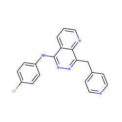 Clc1ccc(Nc2nnc(Cc3ccncc3)c3ncccc23)cc1 ZINC000003832389