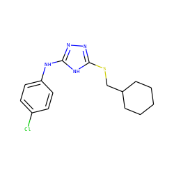 Clc1ccc(Nc2nnc(SCC3CCCCC3)[nH]2)cc1 ZINC000014964172