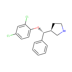 Clc1ccc(O[C@@H](c2ccccc2)[C@H]2CCNC2)c(Cl)c1 ZINC000095587957