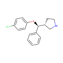 Clc1ccc(O[C@H](c2ccccc2)[C@@H]2CCNC2)cc1 ZINC000095591395