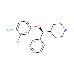 Clc1ccc(O[C@H](c2ccccc2)C2CCNCC2)cc1Cl ZINC000013530966