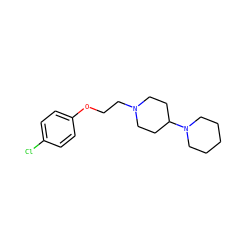 Clc1ccc(OCCN2CCC(N3CCCCC3)CC2)cc1 ZINC000040861525
